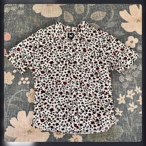 Men's Floral Print Shirt - Black and Red